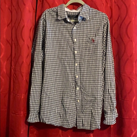 Black and White Plaid Button Down Dress Shirt - Picture 2 of 3